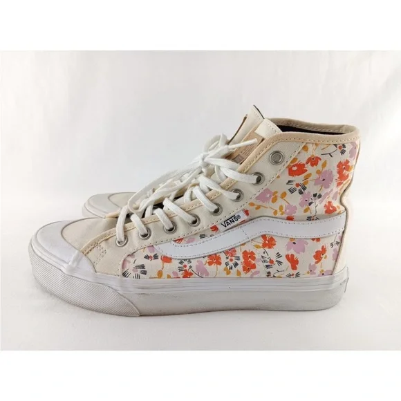 Vans Floral High-Top Sneakers - White and Cream - Picture 4 of 10